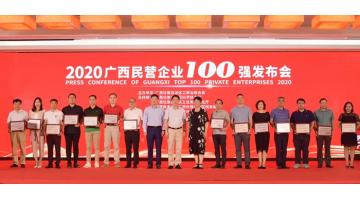 喜讯！合乐HL8入选“2020广西民营企业100强”